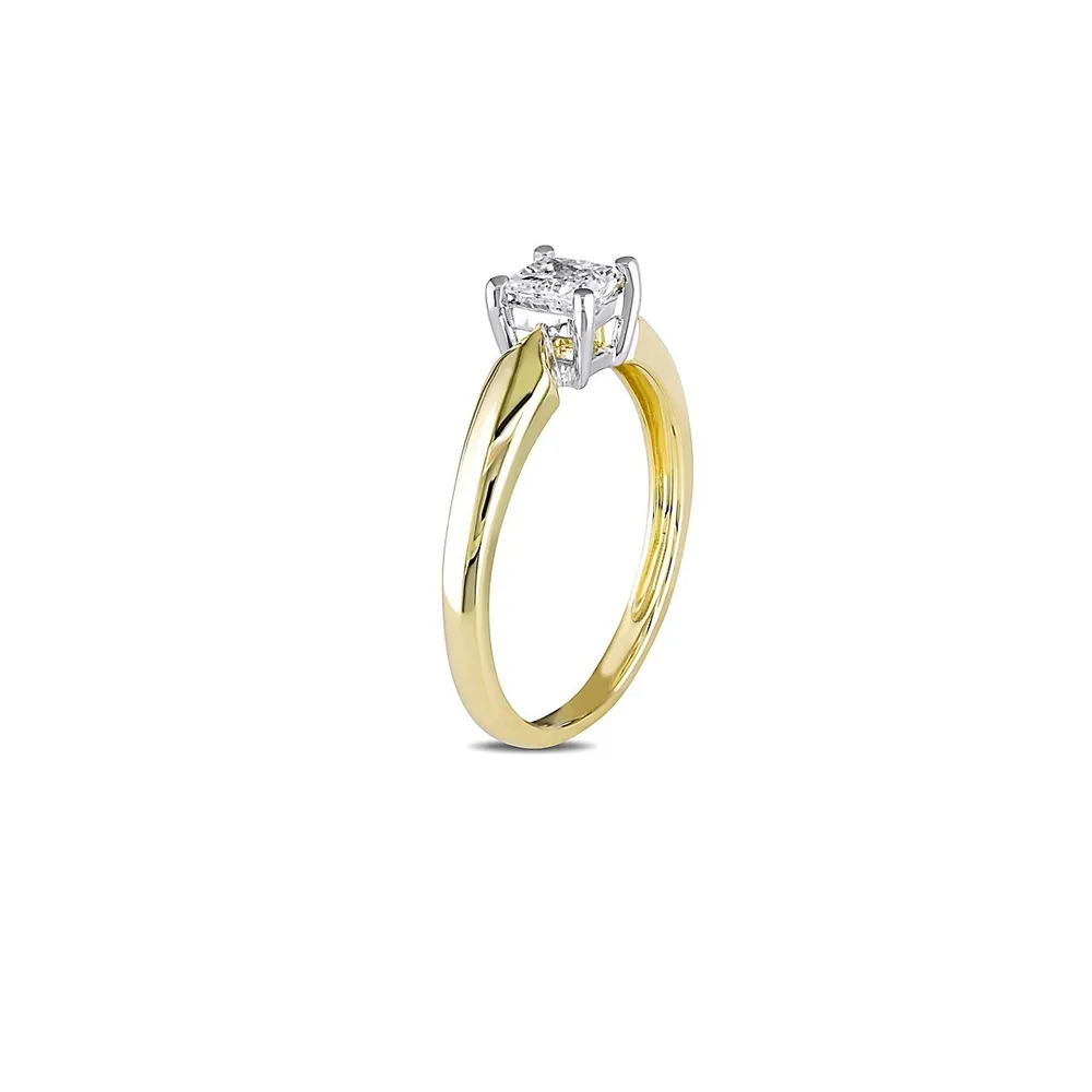 14K Yellow Gold 0.5 CT. T.W. Diamond Princess Cut Ring