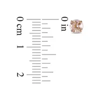 Clous d'oreilles en or rose 14 K avec morganite