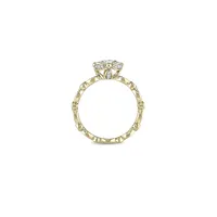 Bague de fiançailles rétro en or jaune 14 ct avec diamants 1 PT