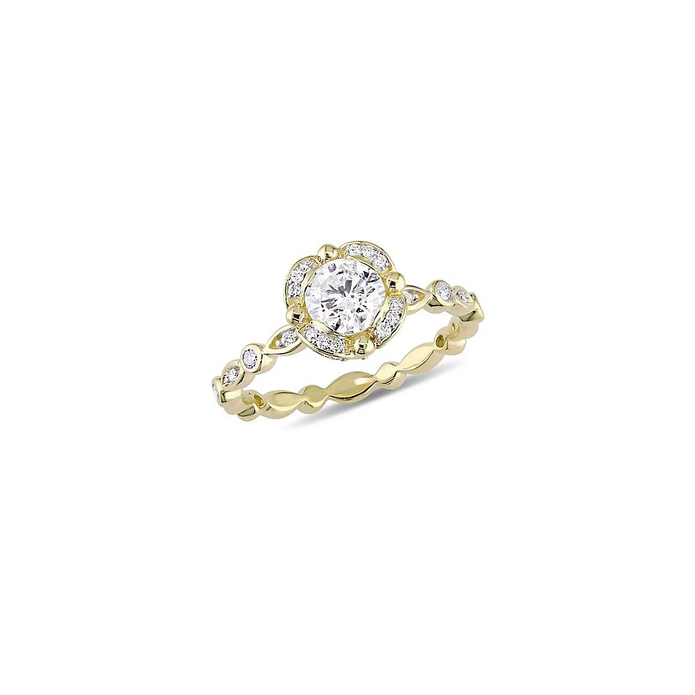 14K Yellow Gold & 1 CT. T.W. Diamond Vintage Engagement Ring