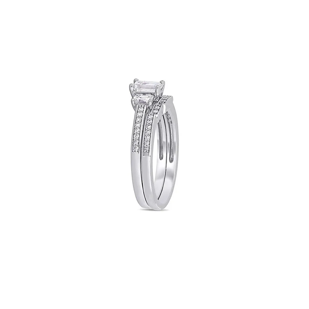 Bridal Set with 1 Carat TW of Diamonds in 14kt White Gold