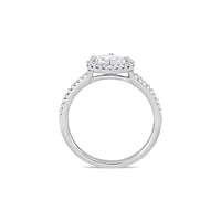 14K White Gold & 0.75 CT. T.W. Diamond Floating Halo Engagement Ring