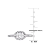 14K White Gold & 0.75 CT. T.W. Diamond Floating Halo Engagement Ring