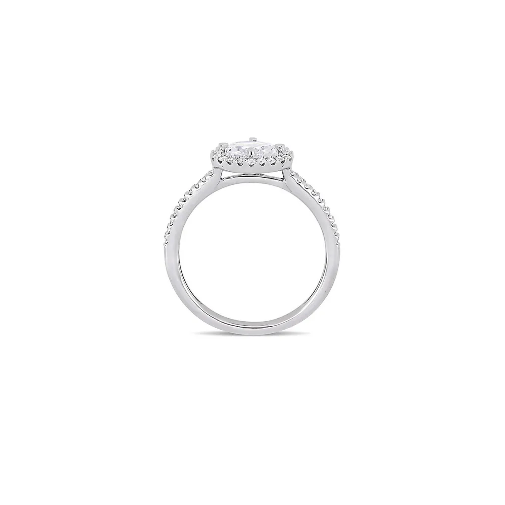 14K White Gold & 0.75 CT. T.W. Diamond Floating Halo Engagement Ring