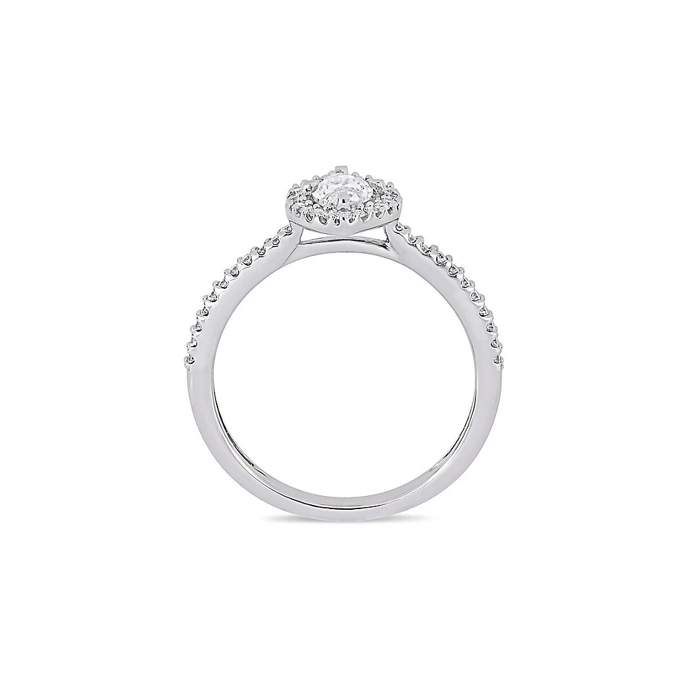 14K White Gold & 0.75 CT. T.W. Diamond Floating Halo Engagement Ring