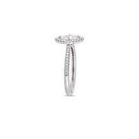 14K White Gold & 0.75 CT. T.W. Diamond Floating Halo Engagement Ring