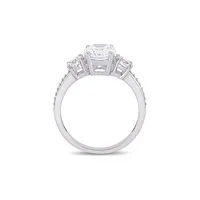 10K White Gold & Diamond 3-Stone Ring