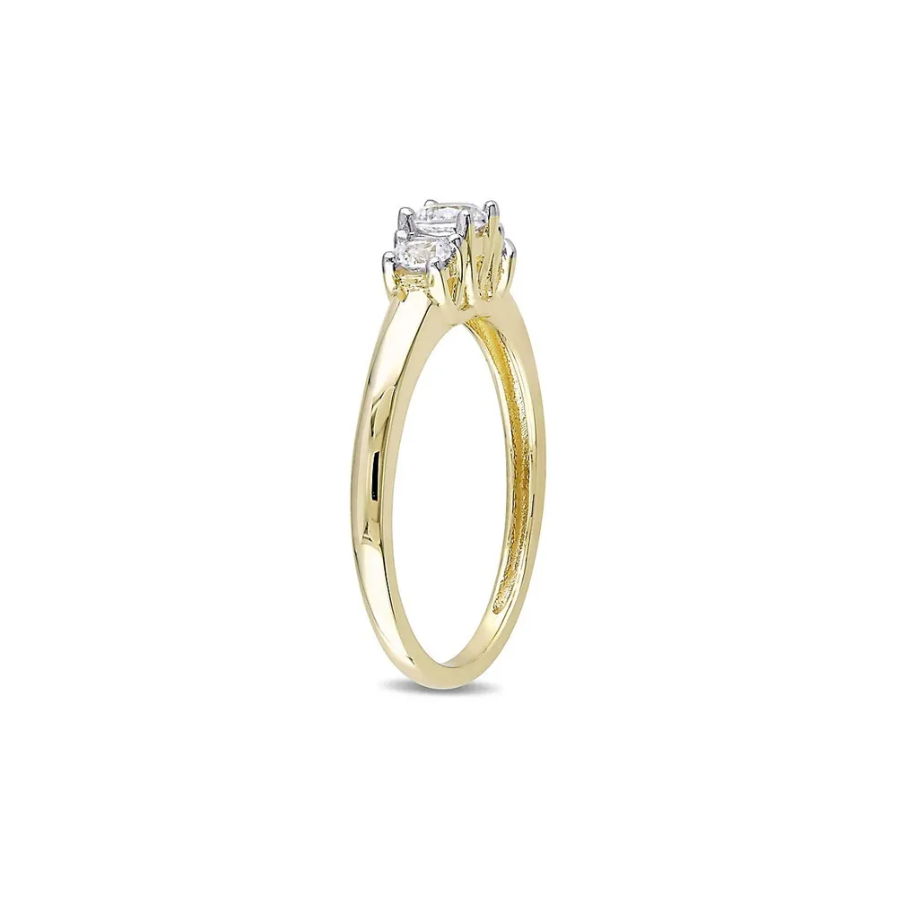 Bague de fiançailles en or jaune 10 ct