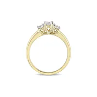 Bague de fiançailles en or jaune 10 ct