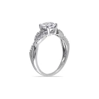 Bague d'éternité en or blanc 10 ct avec diamants 0,1 PT