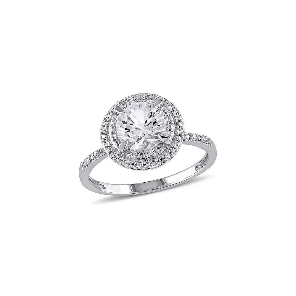 10K White Gold & 0.1 CT. T.W. Diamond Halo Ring