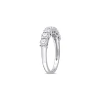 10K White Gold & 1 CT. D.E.W Created Moissanite Semi-Eternity Ring