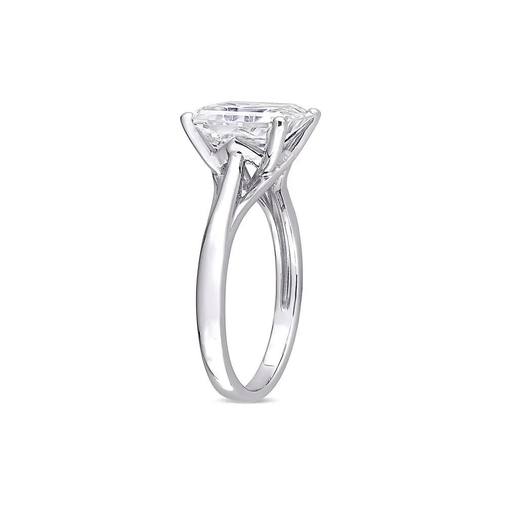 10K White Gold 3.5 CT. D.E.W. Created Moissanite Solitaire Ring