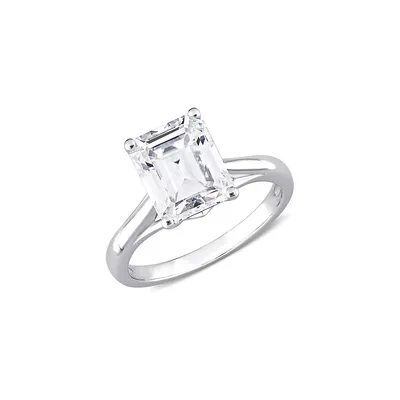 10K White Gold 3.5 CT. D.E.W. Created Moissanite Solitaire Ring