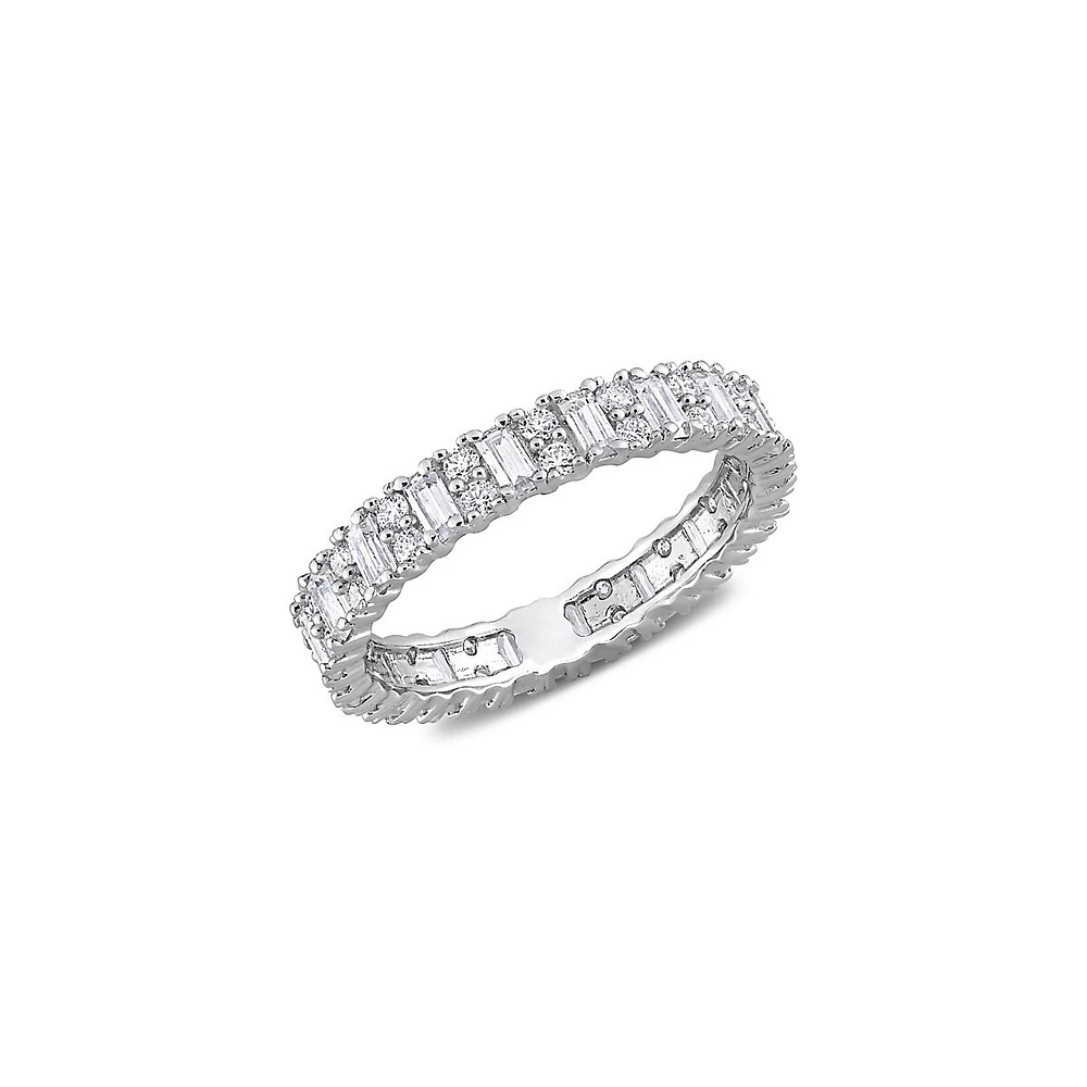 Sterling Silver & 0.62 CT. D.E.W Created Moissanite Eternity Ring