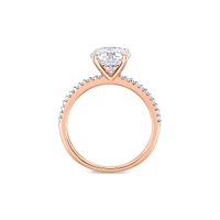 14K Rose Gold & 1.8 CT. D.E.W Created Moissanite 0.1 T.W. Diamond Engagement Ring