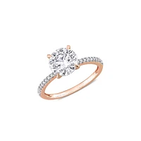 14K Rose Gold & 1.8 CT. D.E.W Created Moissanite 0.1 T.W. Diamond Engagement Ring