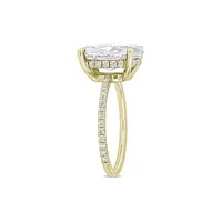 10K Yellow Gold & CT. D.E.W. Created Moissanite Engagement Ring