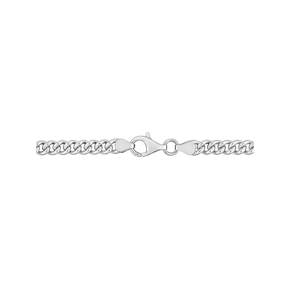 Sterling Silver & Created Ruby Link Chain Bracelet