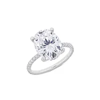 Bague de fiançailles en or blanc 10 ct et moissanites 4,9 PTN