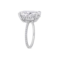 10K White Gold & 8 CT. D.E.W. Created Moissanite Engagement Ring