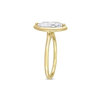 Or jaune 10 ct et 1,5 ct. Bague solitaire Moissanite Marquise D.E.W