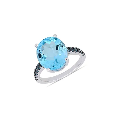 Sterling Silver & Blue Topaz Cocktail Ring