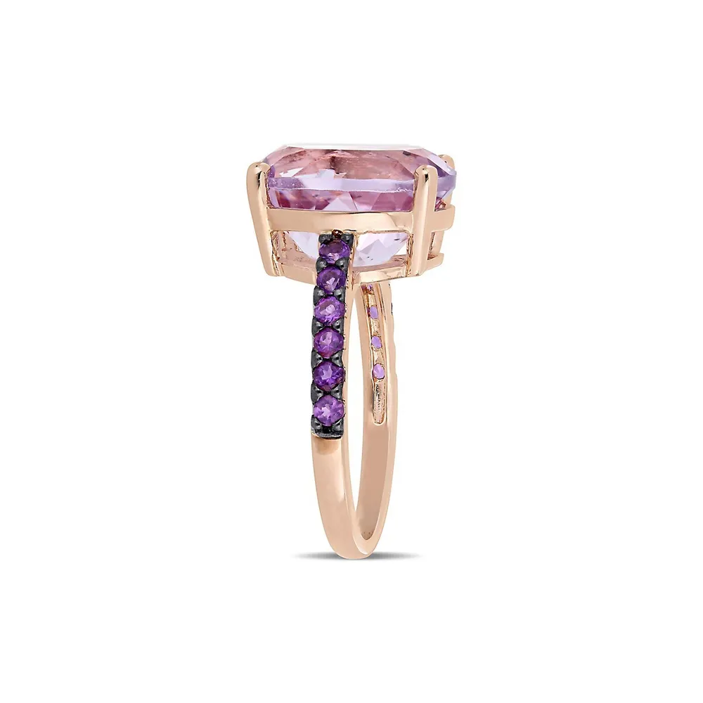 Rose Goldplated Sterling Silver, de France & Amethyst Cocktail Ring