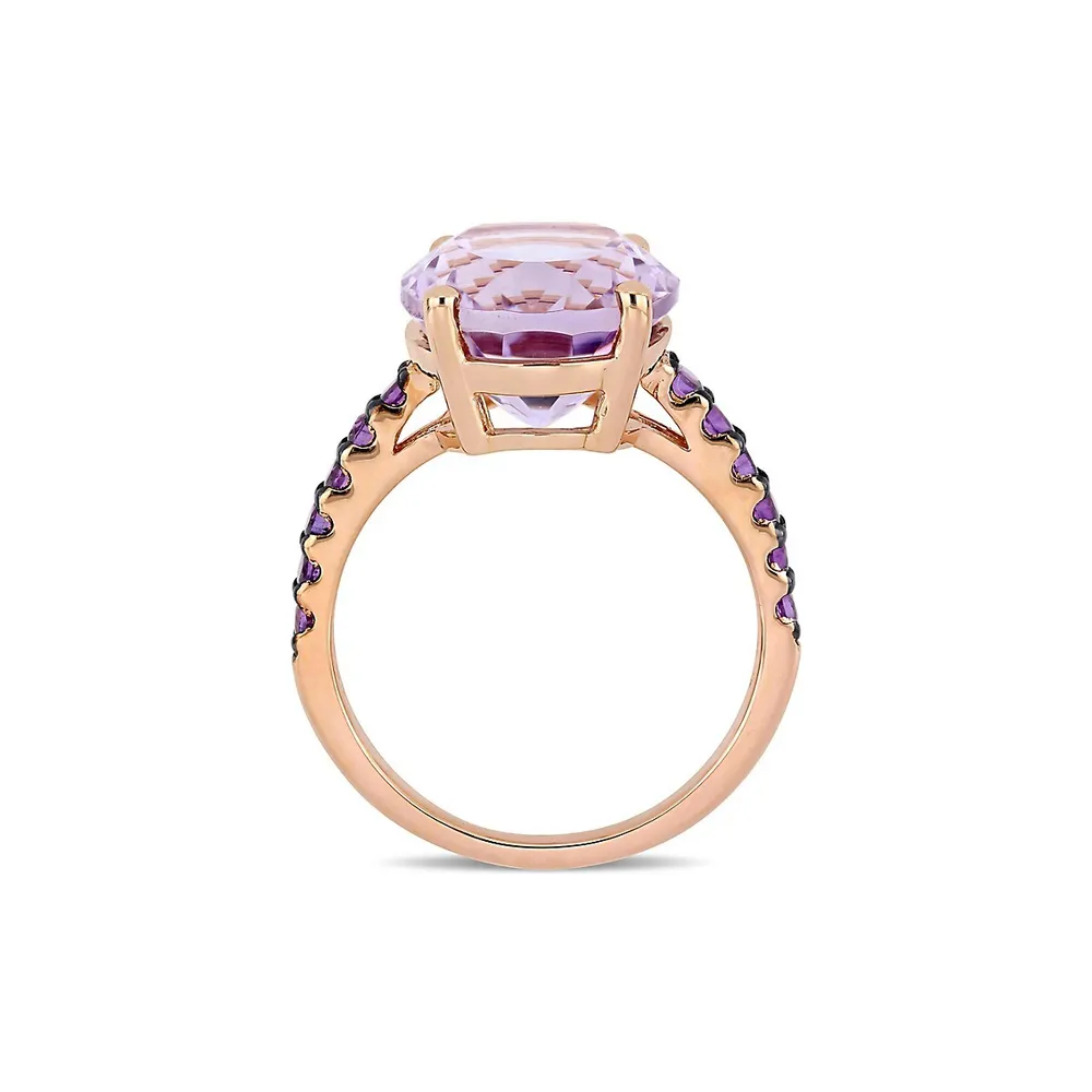 Rose Goldplated Sterling Silver, de France & Amethyst Cocktail Ring