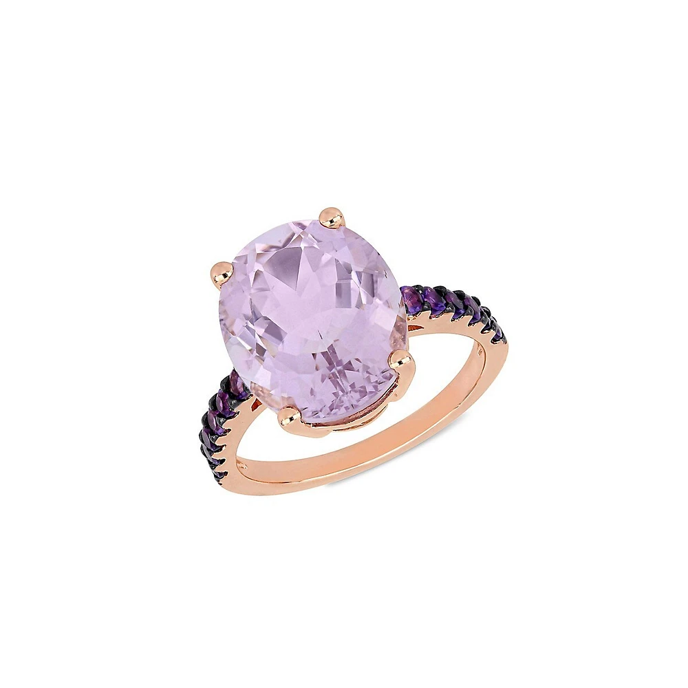 Rose Goldplated Sterling Silver, de France & Amethyst Cocktail Ring