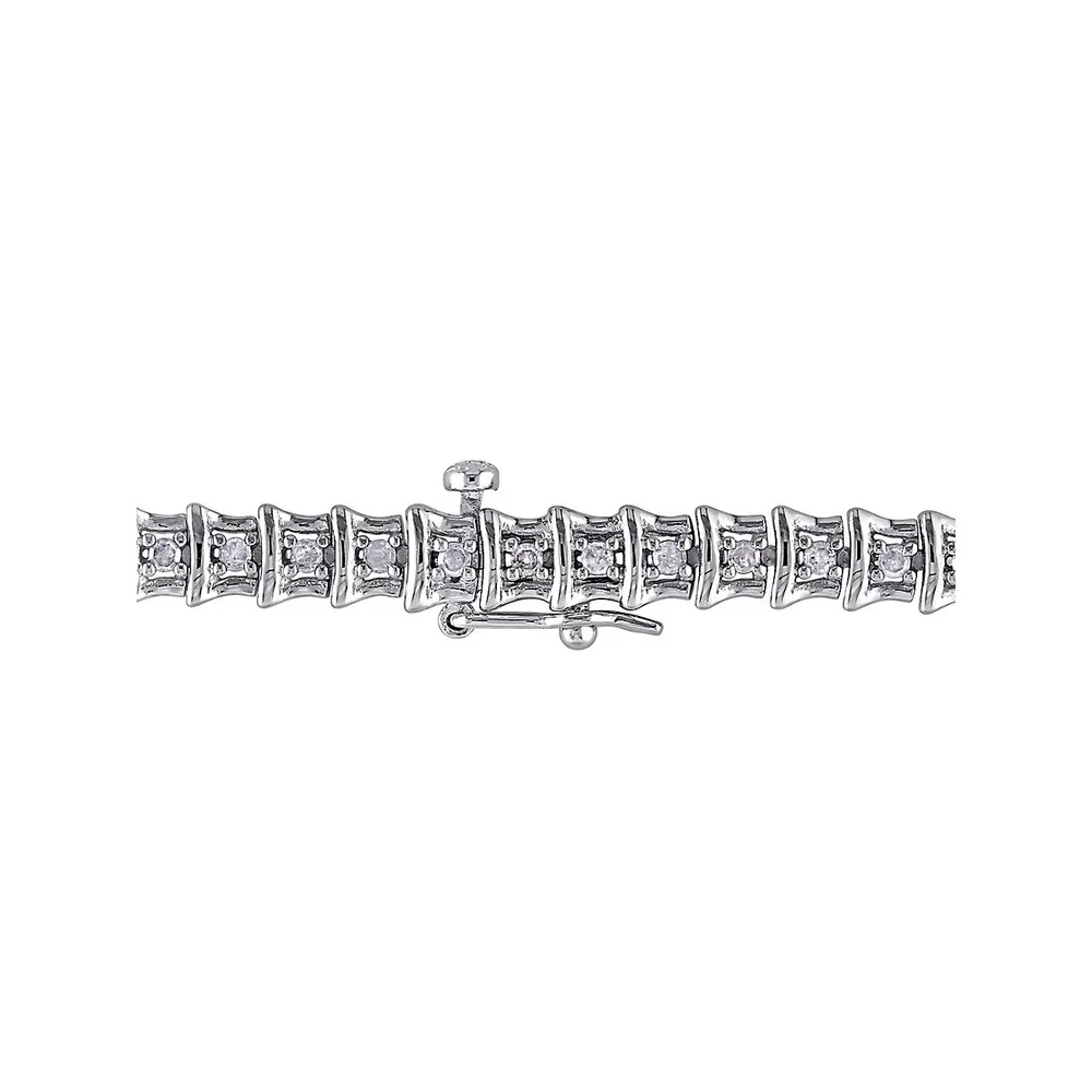 Sterling Silver 1 CT. T.W. Diamond Tennis Bracelet