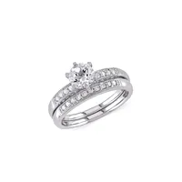 10K White Gold & 0.33 CT. T.W. Diamond Stackable Bridal Ring Set