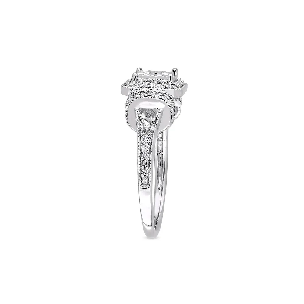 Sterling Silver & 0.2 CT. T.W. Diamond Promise Ring