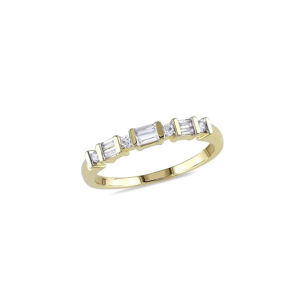 Bague d'anniversaire en or jaune 10 ct avec diamants 0,2 PT