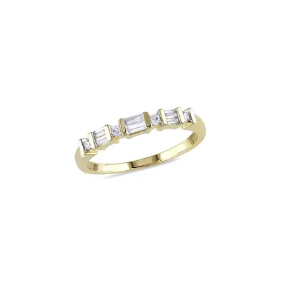 Bague d'anniversaire en or jaune 10 ct avec diamants 0,2 PT