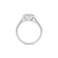10k White Gold 0.5 CT. T.W. Diamond Halo Engagement Ring