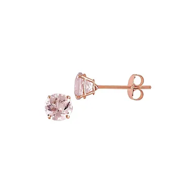 10K Rose Gold & Morganite Stud Earrings