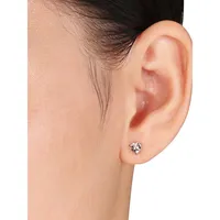 10K Rose Gold & Morganite Heart Stud Earrings