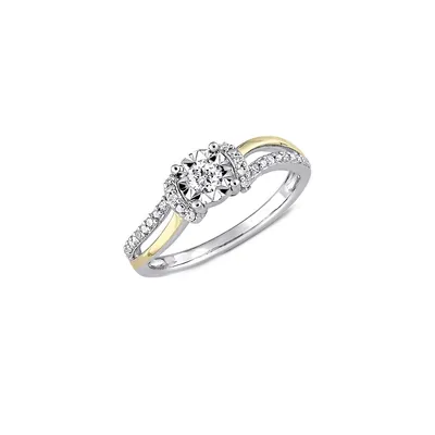 Sterling Silver and 0.2 CT. T.W. Diamond Promise Ring