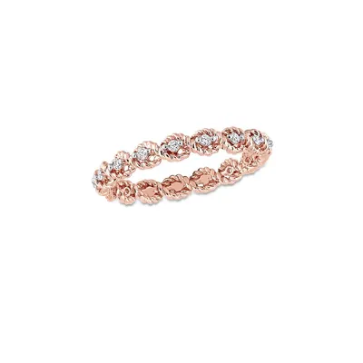 10K Rose Gold and 0.16 CT. T.W. Diamond Infinity Ring