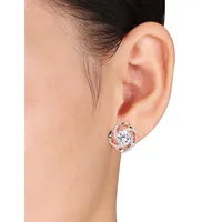 Sterling Silver White Topaz Stud Earrings