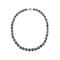 14K White Gold & 8-11MM Tahitian Pearl Strand Necklace