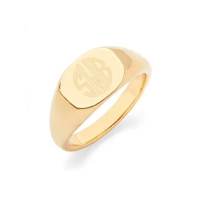 Custom Monogram Modern Signet Ring