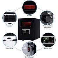 1500w Electric Portable Infrared Quartz Space Heater Remote Black
