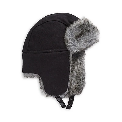 Faux Fur-Trim Trapper Hat