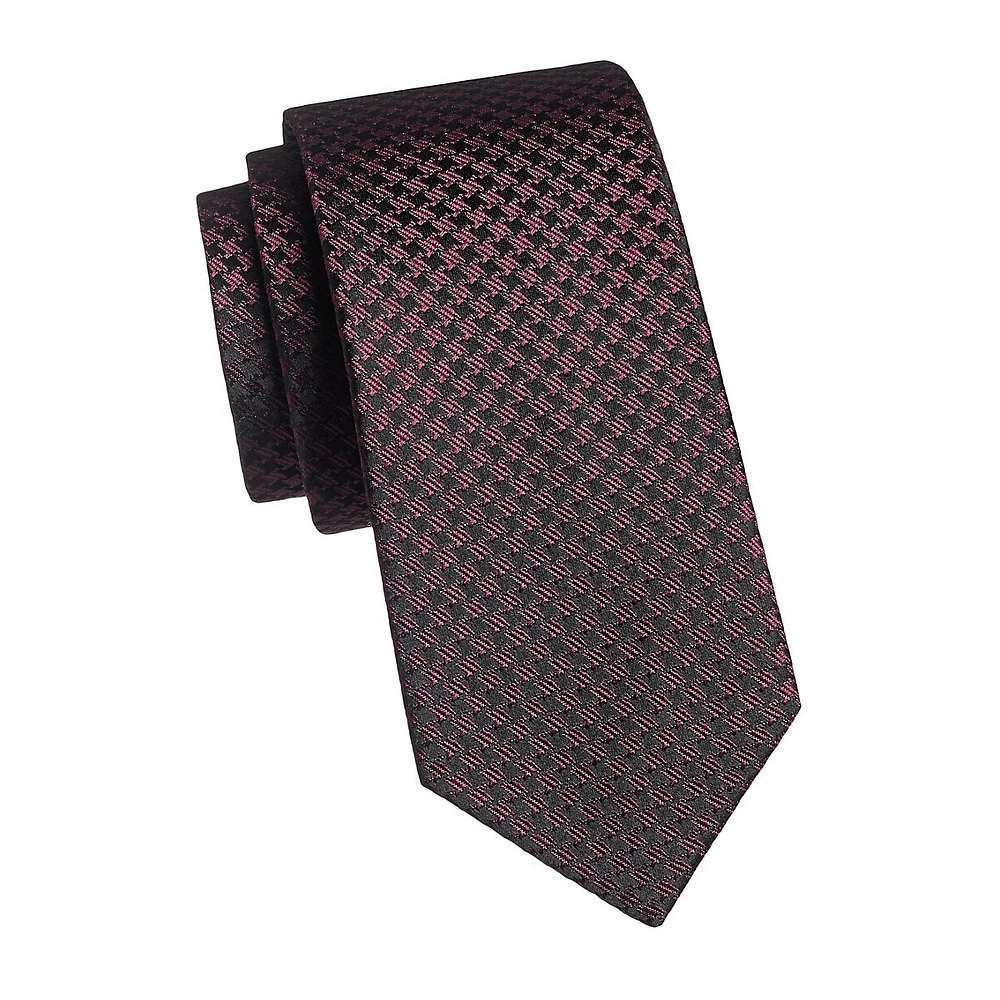 Houndstooth Silk Tie