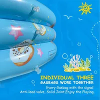 Inflatable Kids Swimming Pool 3 Rings 43"x12"