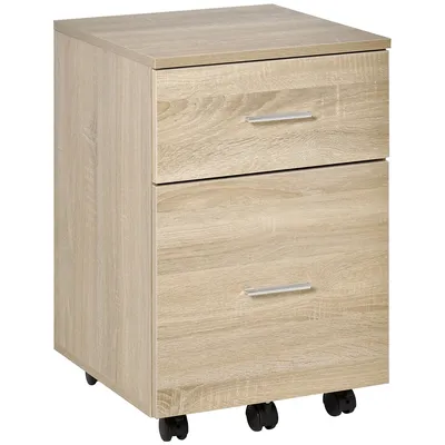 Filing Cabinet For Letter Or A4 Files W/ 2 Drawers Casters