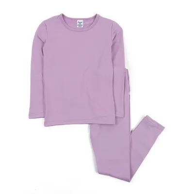 Kids Two Piece Thermal Classic Solid Color Pajamas