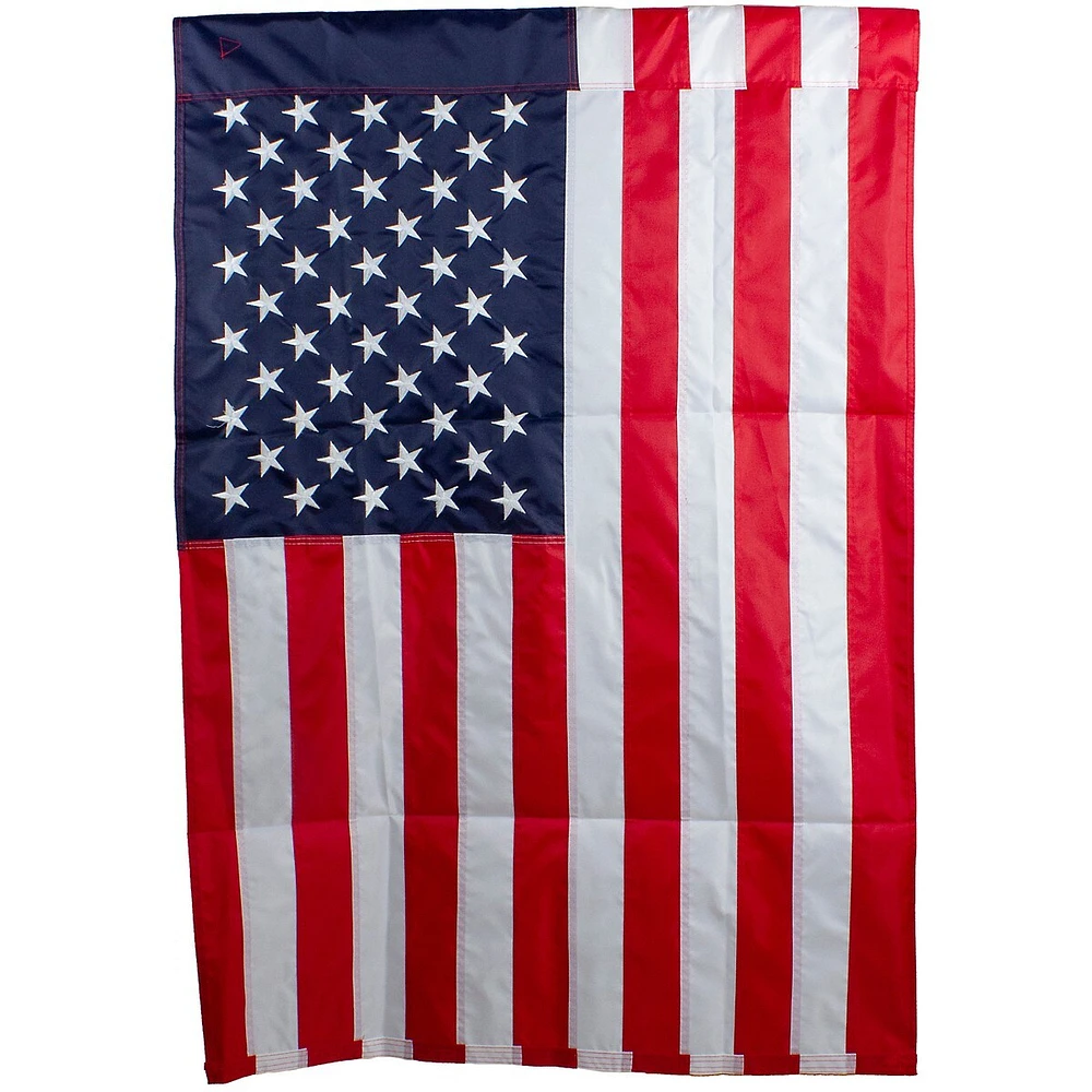 Patriotic Americana Embroidered Outdoor House Flag 40" X 28"